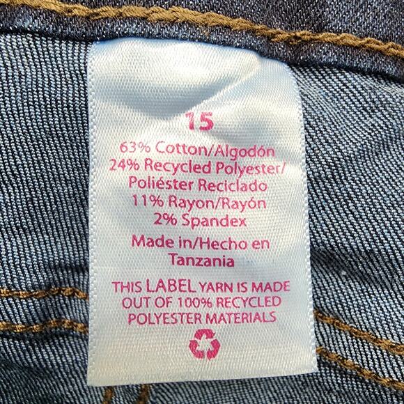 No Boundaries Jeans Womens 15 Juniors Blue Dark Wash High Rise Skinny Stretch - Picture 5 of 12